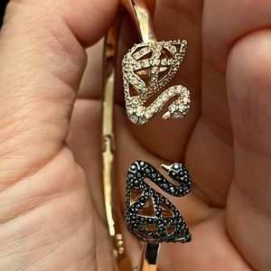 Double swan Swarovski bracelet rose gold